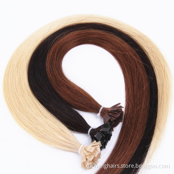 Remy 18, 20, 22, 24 inch Flat Tip Human Hair Extensions Straight Capsules Keratin Pre Bonded Hair Extension